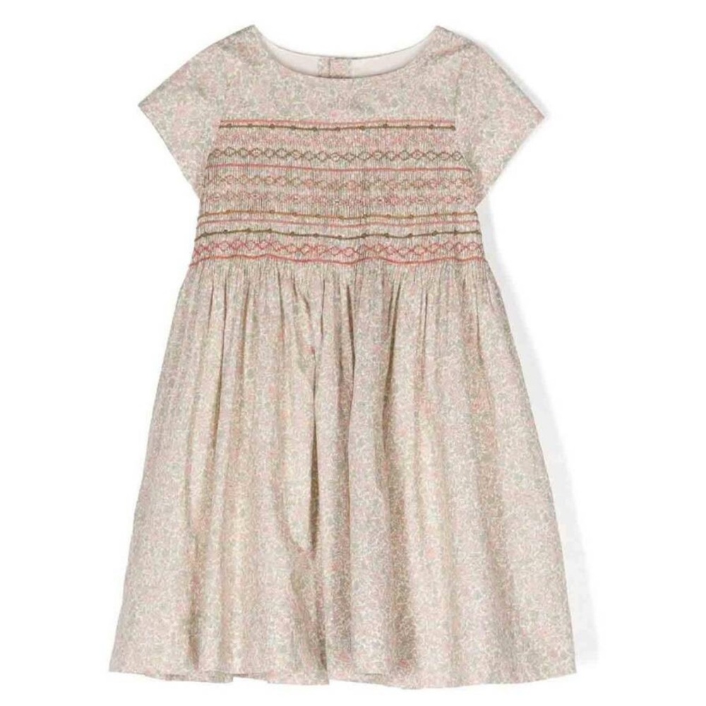 Bonpoint Cream and Pink Kids Formal Dress